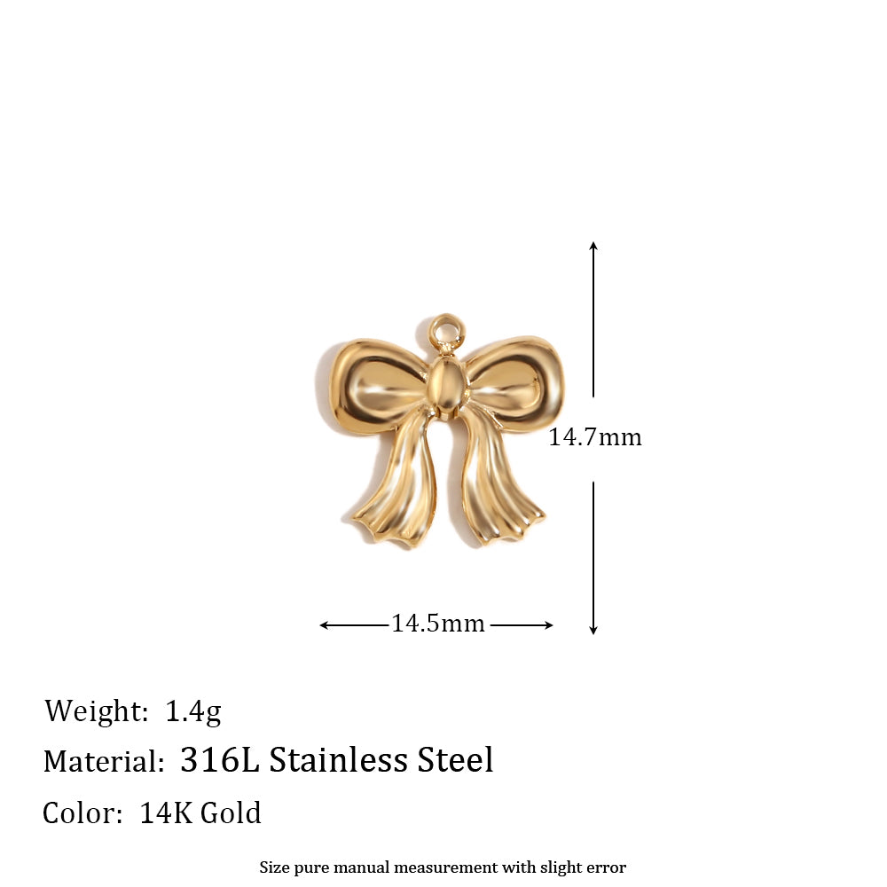 Women's Natural Stone DIY Necklace Waterproof 14k Gold Plated Stainless Steel Small Charms Pendants