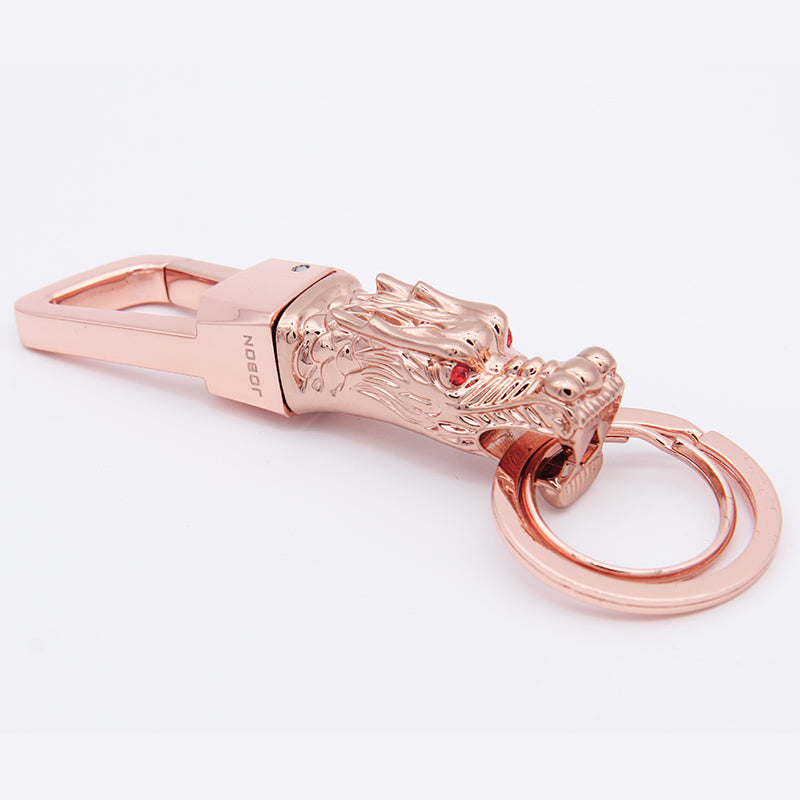 Genuine Leather Leopard Dragon Luxury Mens Car Key Chain