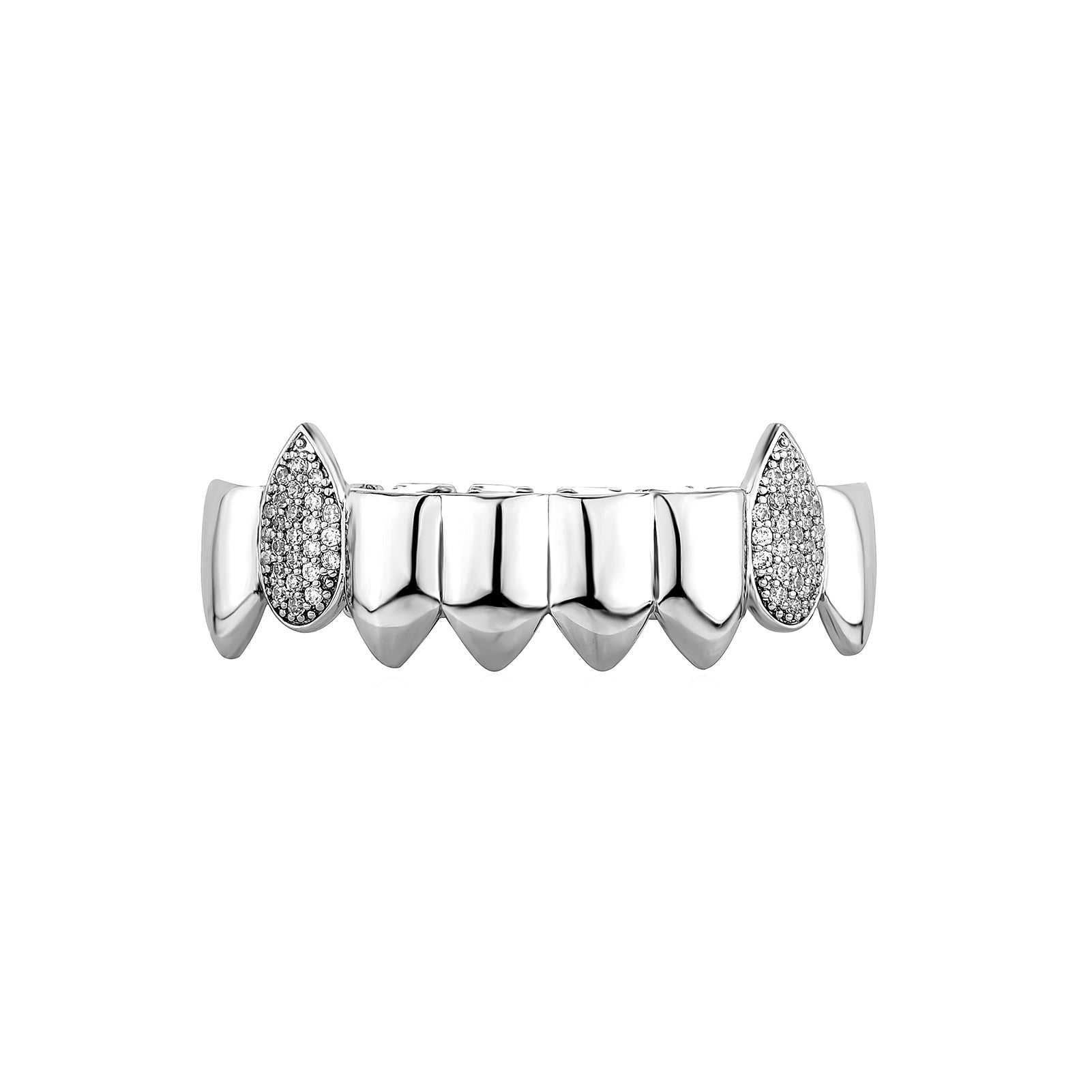 Fanged Ice | Hip Hop VVS Diamond Stone Mouth Teeth Grillz Caps Set