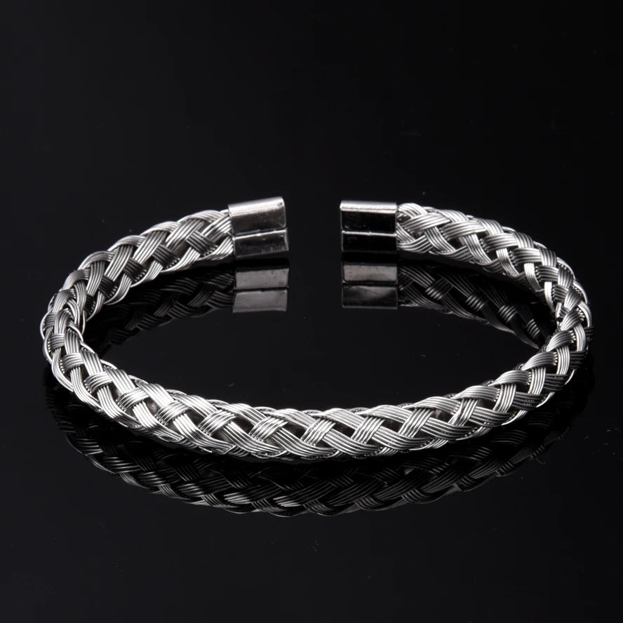 Royal Classic | Titanium Steel Hemp Weave Roman Numeral Stylish Luxury Bracelets