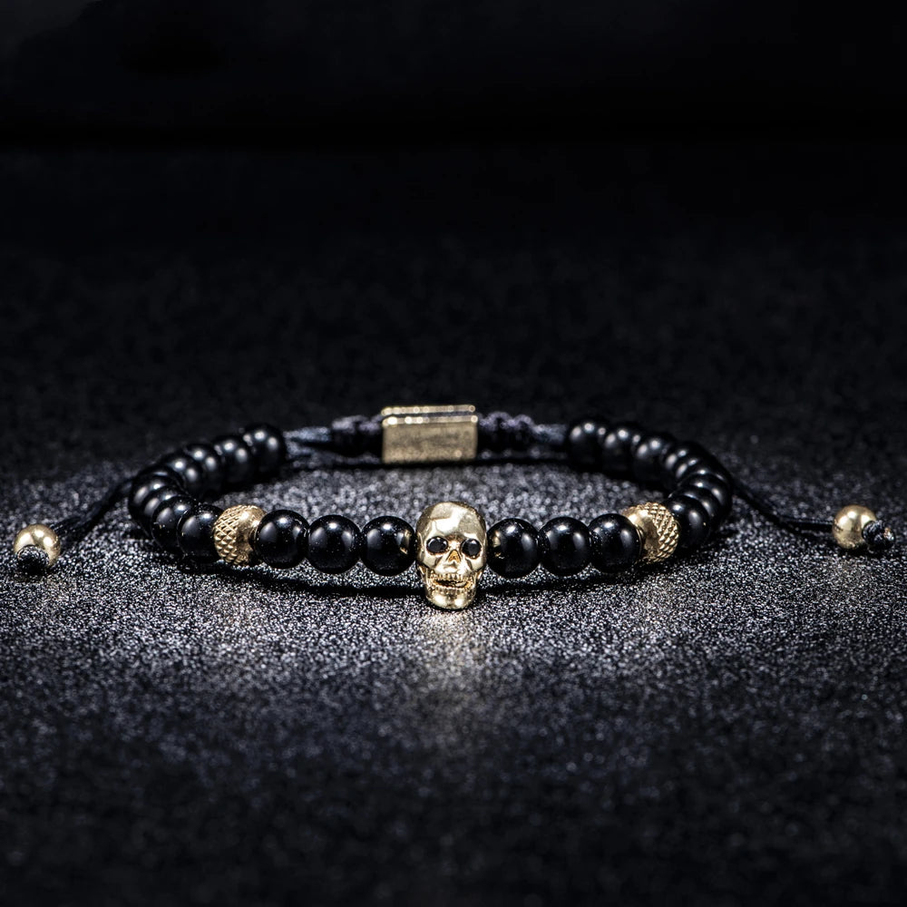 Black Gold | Simulate Diamond Crown Lion Head Skull Adjustable Stainless Steel Luxury Bracelets