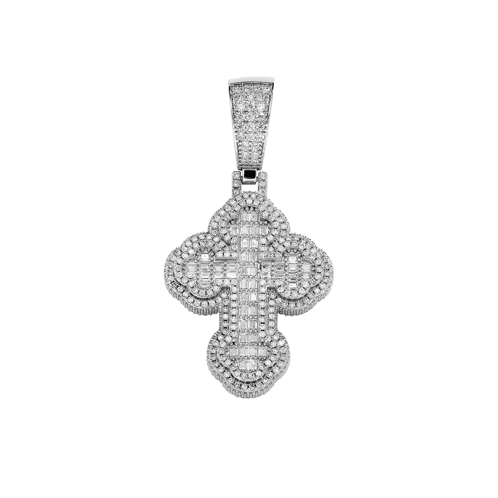 Shattered Ice | Mens Iced Baguette 5A Simulate Diamond Cross Hip Hop Pendant