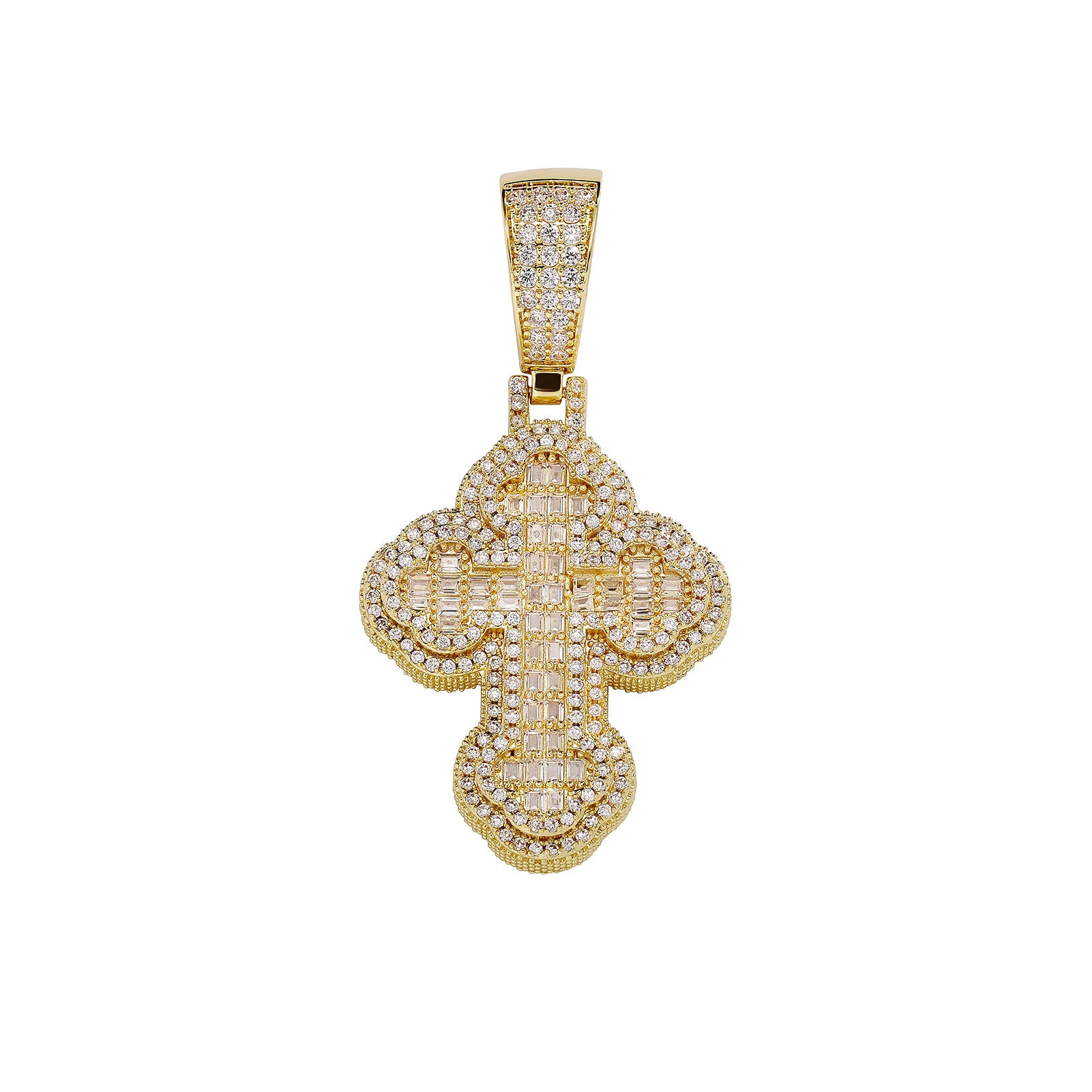 Shattered Ice | Mens Iced Baguette 5A Simulate Diamond Cross Hip Hop Pendant