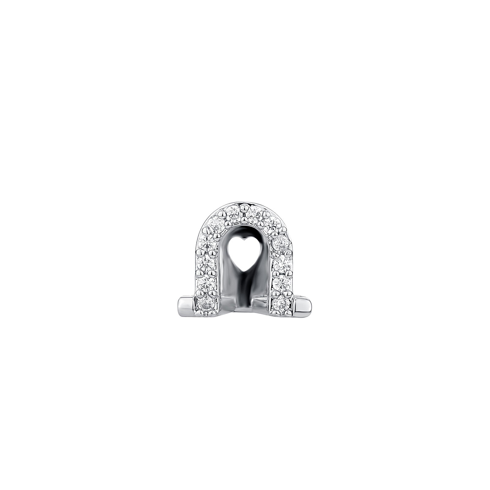 Iced Clover Heart | VVS Diamond CZ Heart Stone Lucky Horse Shoe Mouth Tooth Teeth Hip Hop Grillz