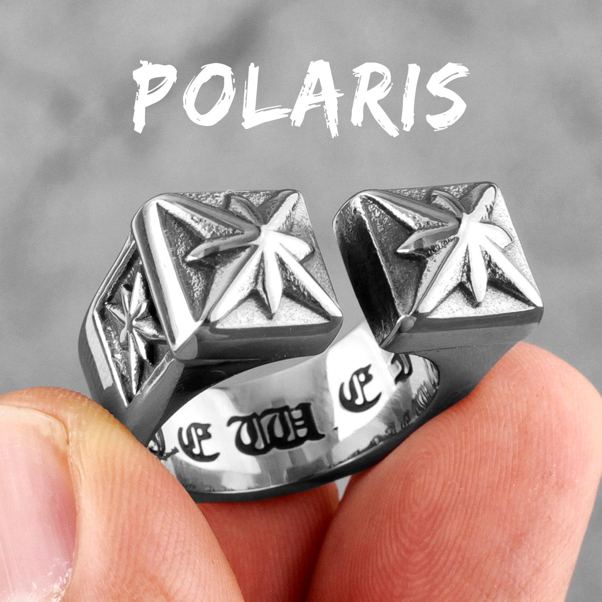 Polaris | Vintage Retro Unique Style 316L No Fade Stainless Steel Streetwear Celestial Ring