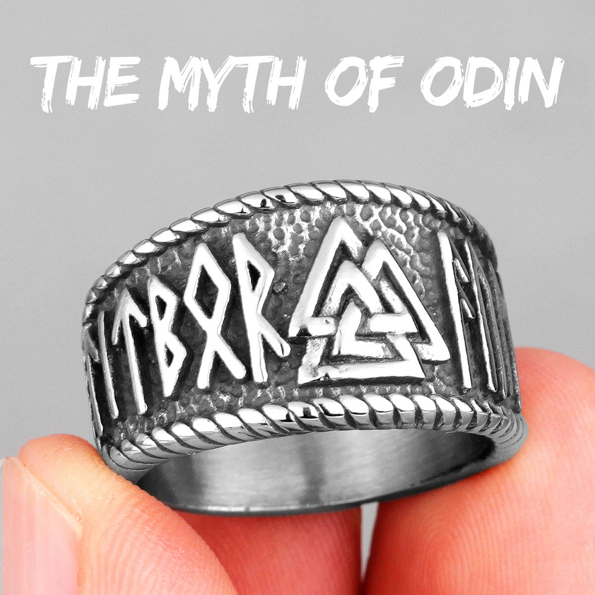 The Myth Of Odin | 316L No Fade Stainless Steel Three Triangle Norse Mythology Unique Ring