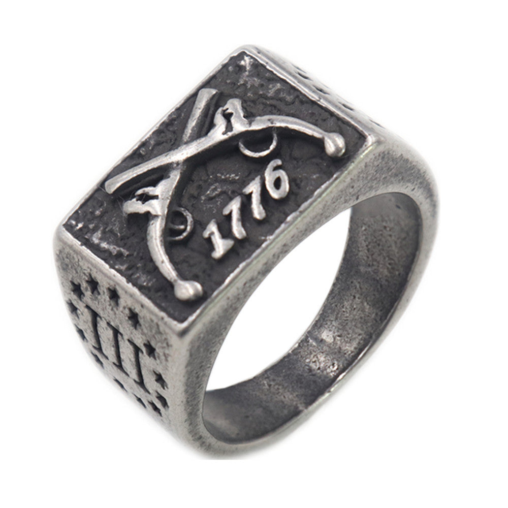 1776 | 316L No Fade Stainless Steel American Independence Vintage Rings
