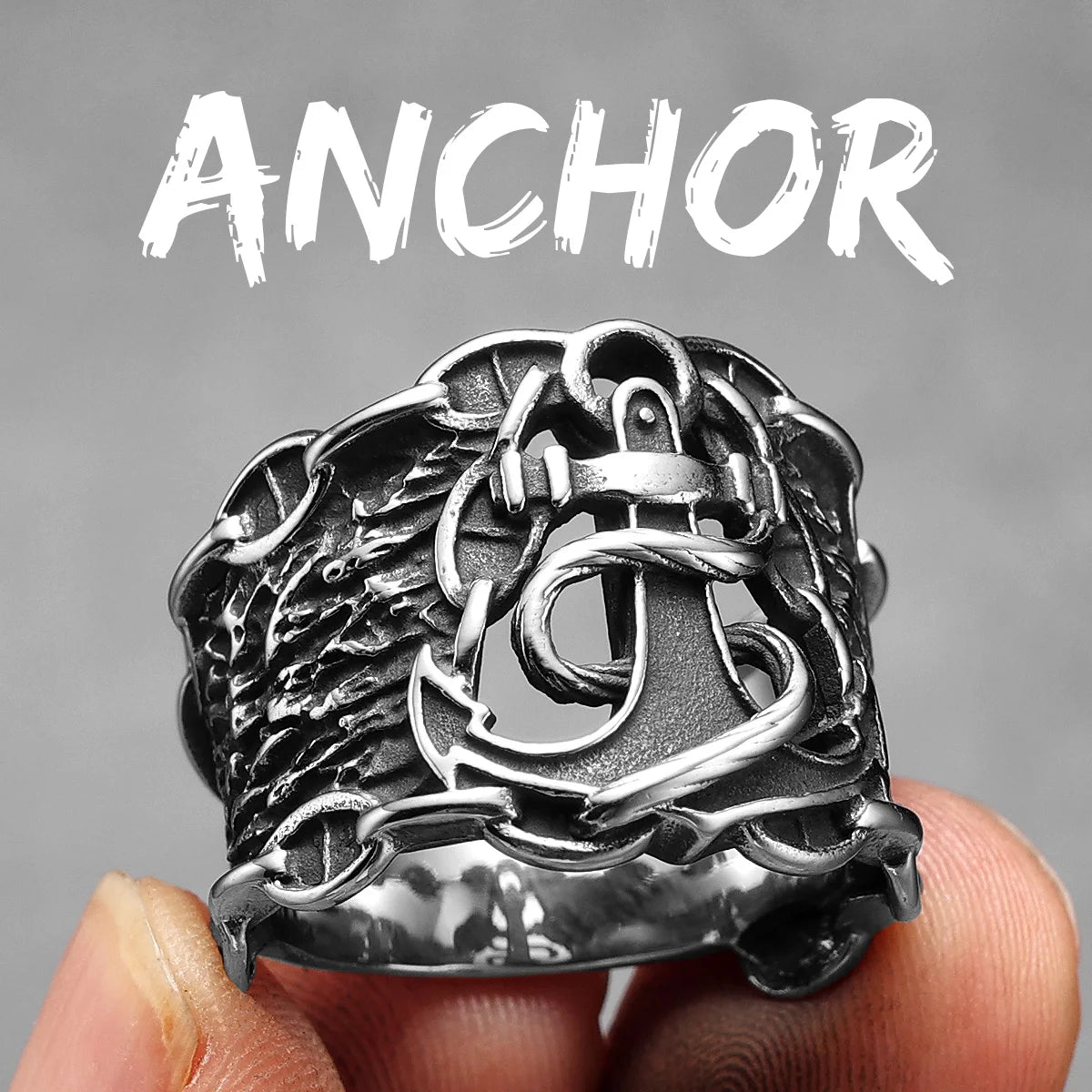 Nautical Navigator | 316L No Fade Stainless Steel Anchor Lighthouse Ocean Sailor Ship Men Rings