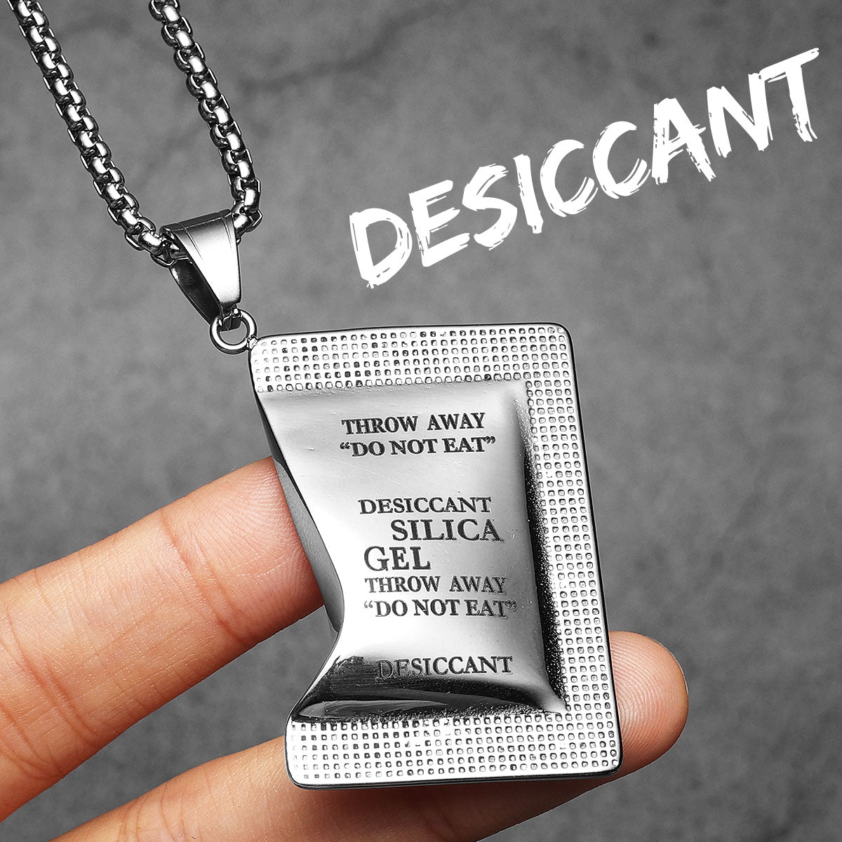 Desiccant | 316L No Fade Stainless Steel Unique Personality Street Wear Pendant
