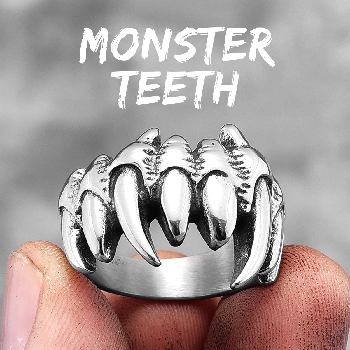 Beast Mode | 316L No Fade Stainless Steel Demon Monster Teeth Unique Hip Hop Rings