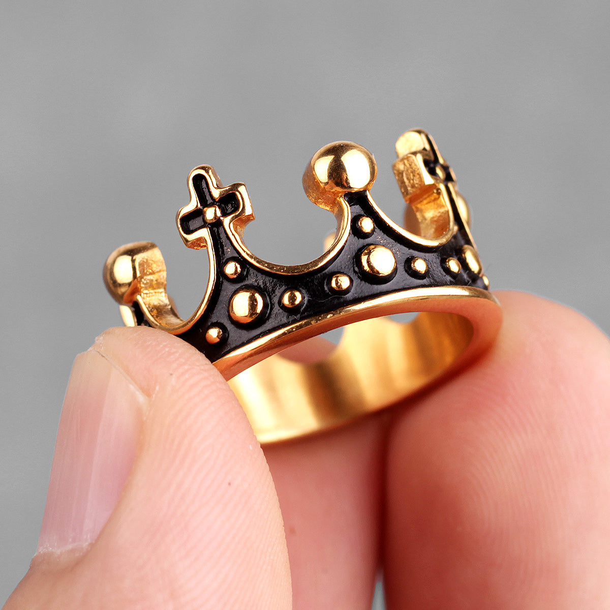 Royal Crown | 316L No Fade Stainless Steel Retro CZ Stone Fashion Street Wear Rings