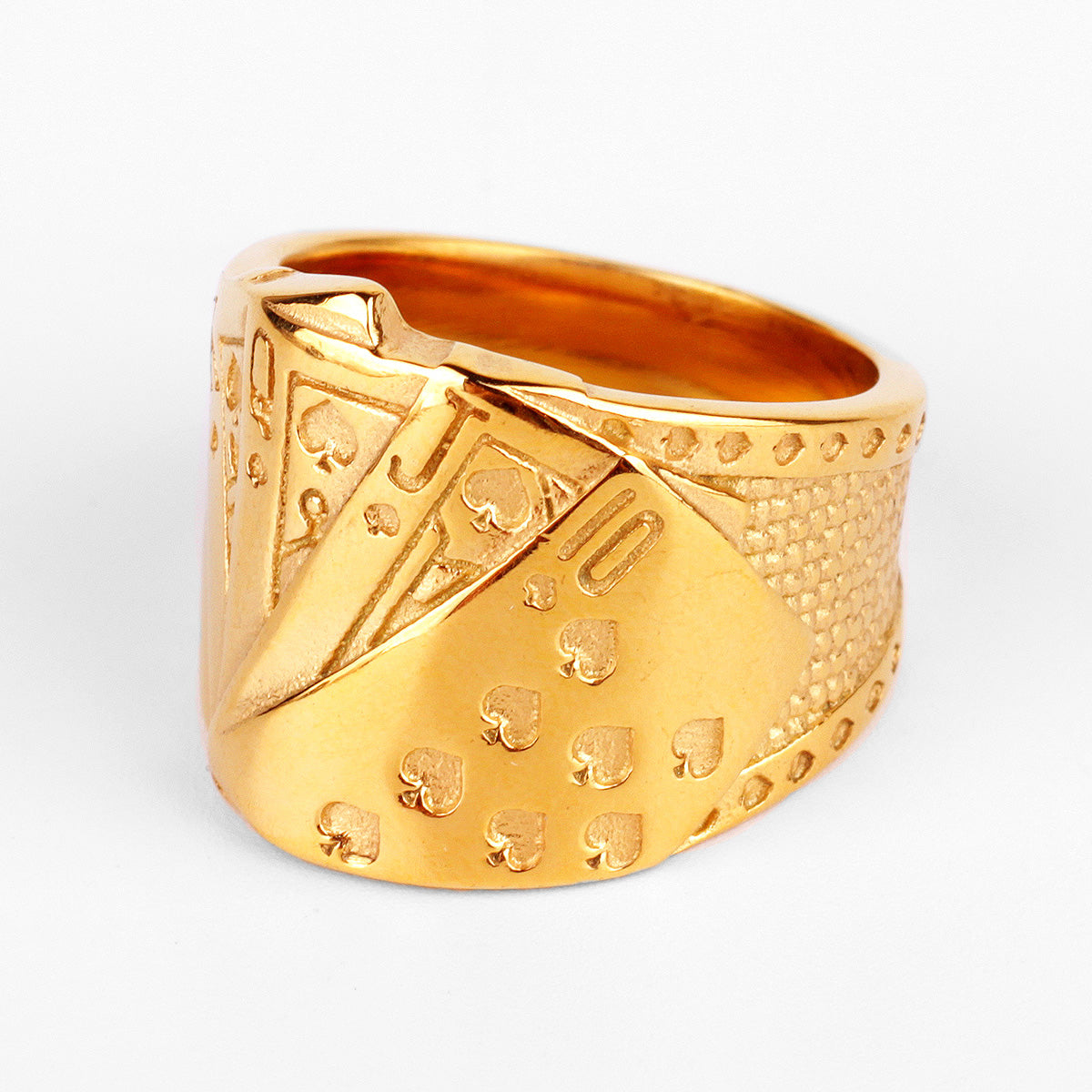 Straight Flush | 316L No Fade Stainless Steel Poker Hand Hip Hop Rings