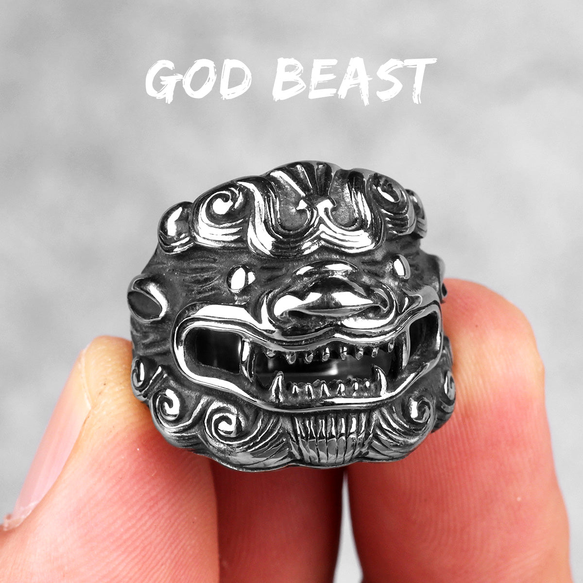 God Beast | 316L No Fade Stainless Steel Chinese Mythical Style God Beast Unique Ring