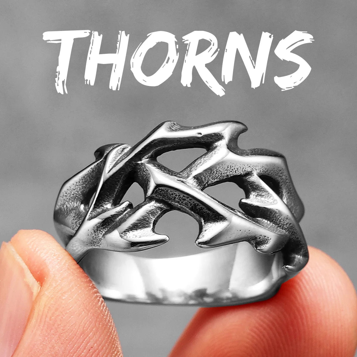 Thorns of Jesus | 316L No Fade Stainless Steel Spiritual Street Wear Rings