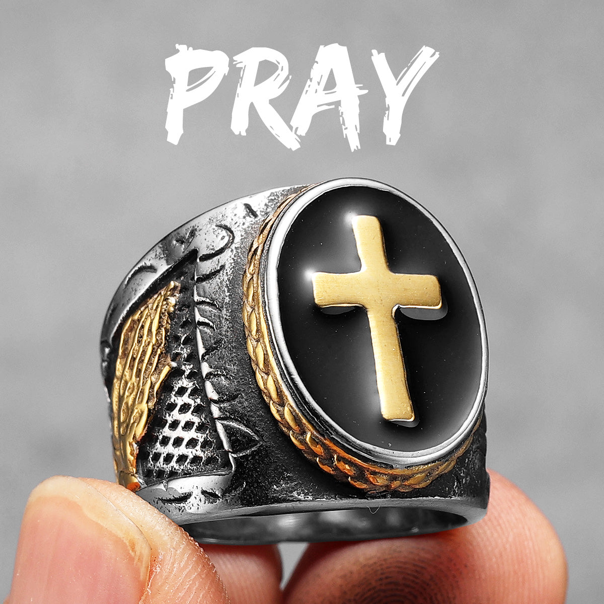 Cross Collection | 316L Stainless Steel Unique Spiritual Cross Street Wear Rings