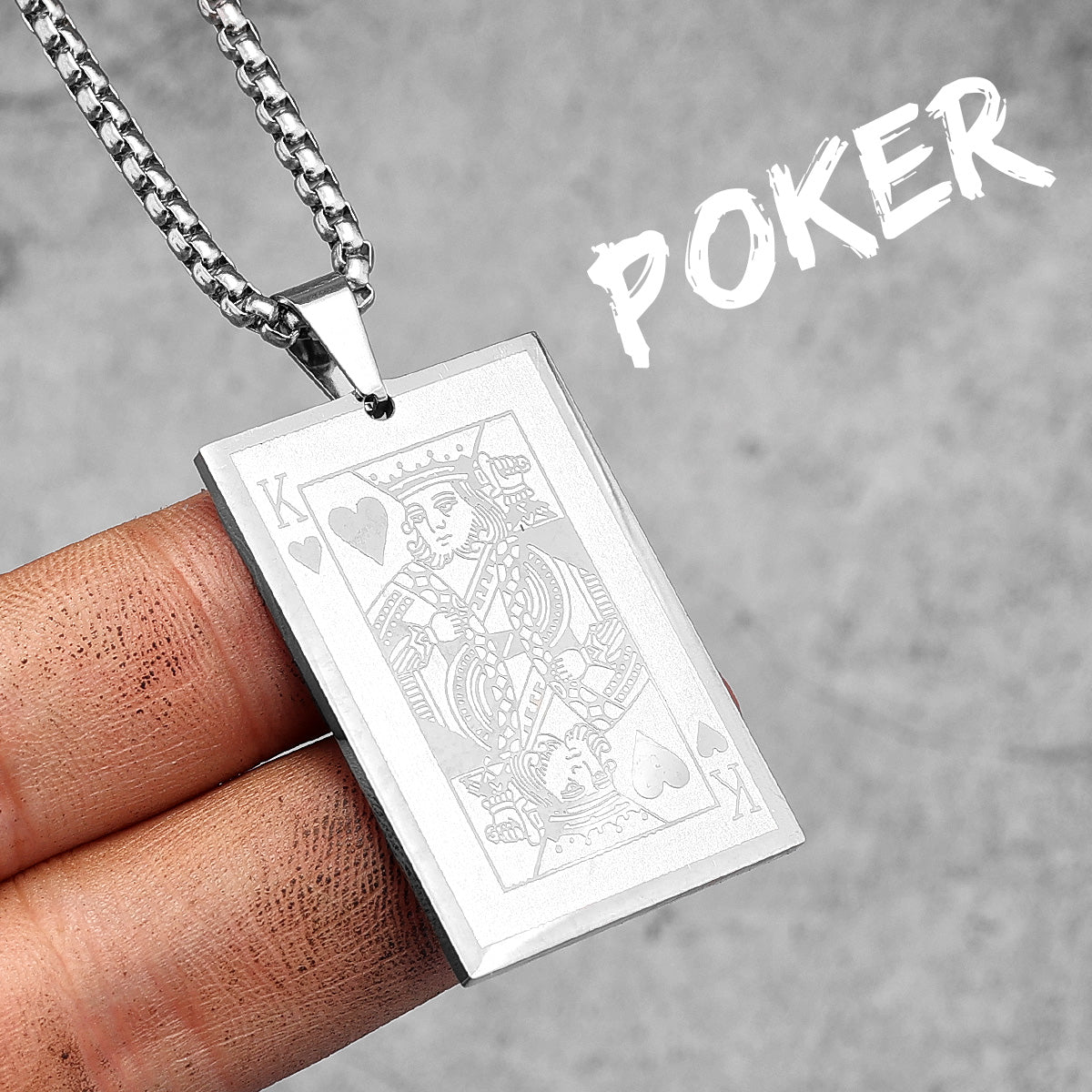 The Gambler ll | 18k Gold over No Fade Stainless Steel Poker King Spades Hearts Pendant