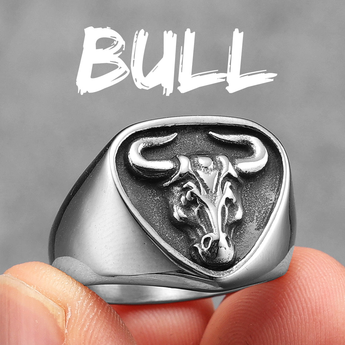 The Bull | Dominant Man 316L No Fade Stainless Steel Bull Street Wear Ring
