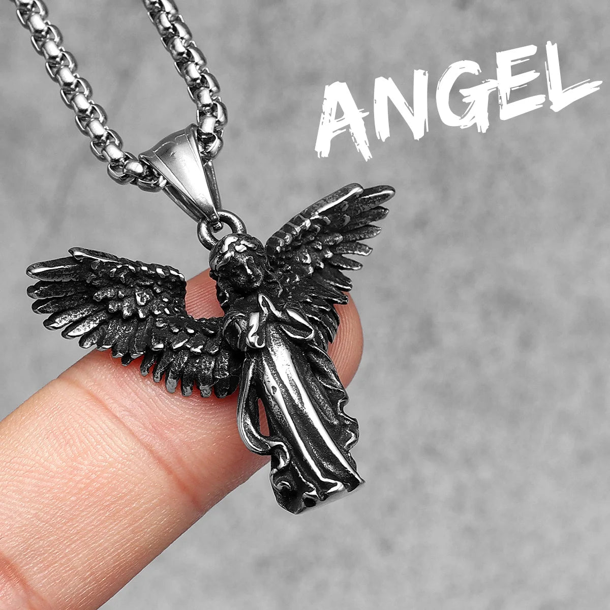 Angel Wing Collection | 316L No Fade Stainless Steel Prayer Angel Pendants