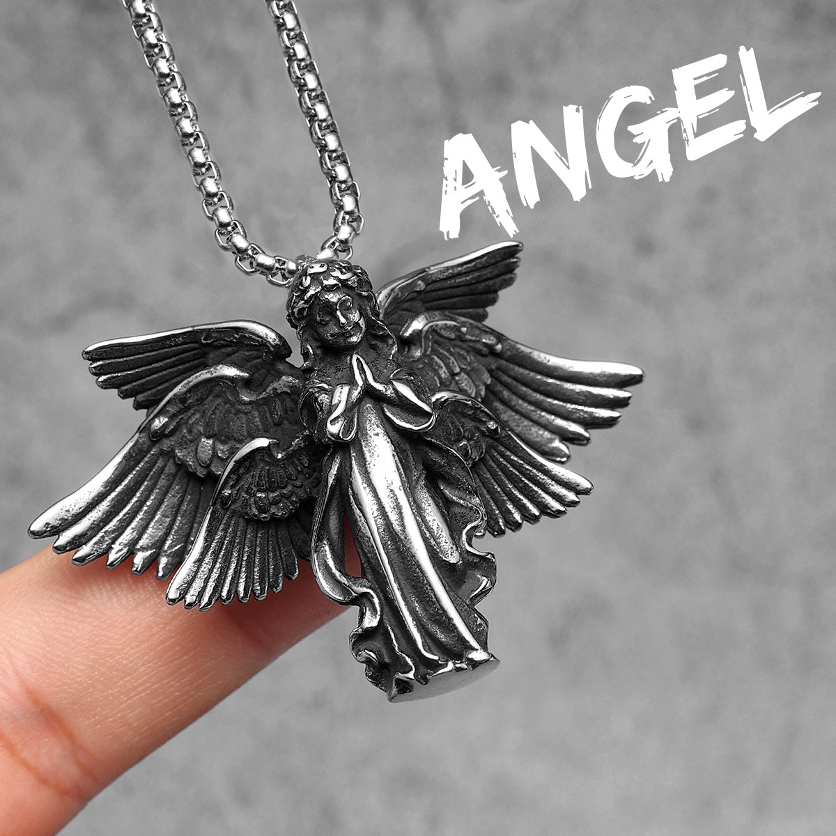 Angel Wing Collection | 316L No Fade Stainless Steel Prayer Angel Pendants