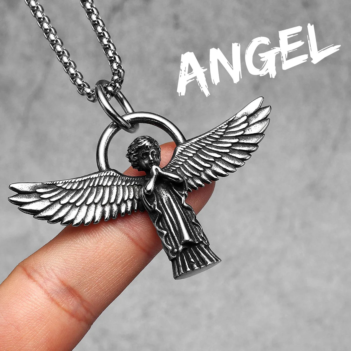 Angel Wing Collection | 316L No Fade Stainless Steel Prayer Angel Pendants