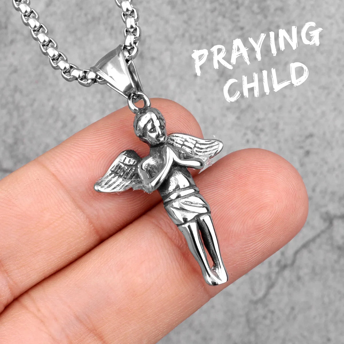 Angel Wing Collection | 316L No Fade Stainless Steel Prayer Angel Pendants