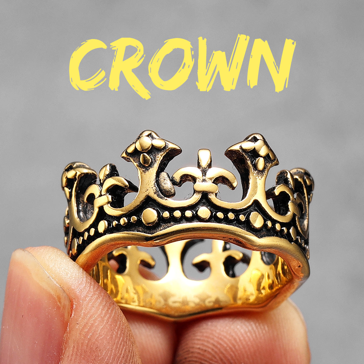 The Crown | 316L No Fade Stainless Steel Kings Crown Street Wear Rings