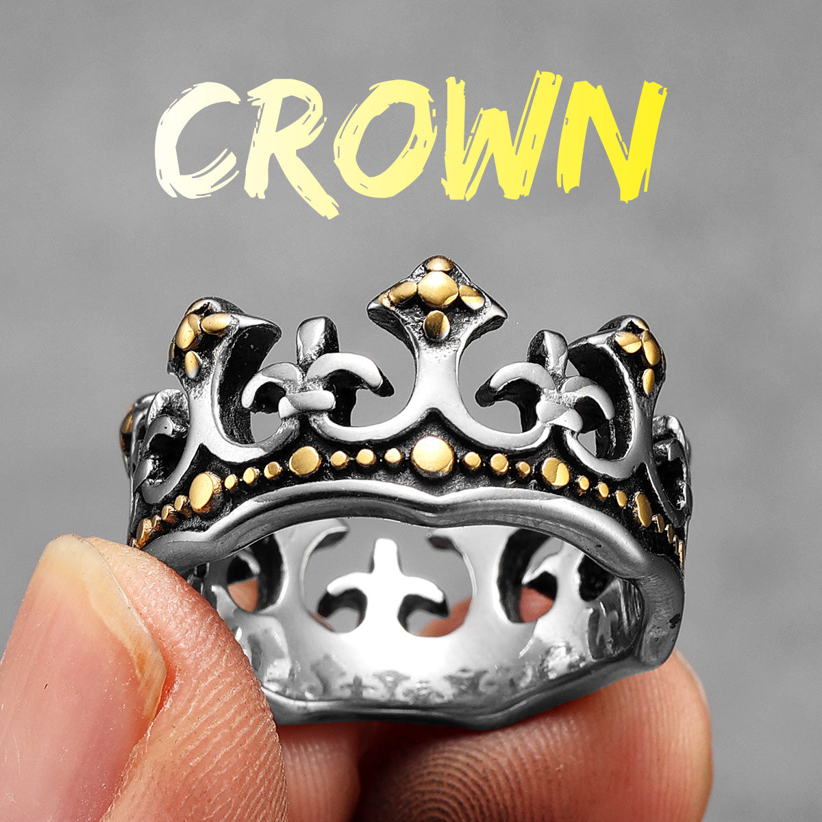 The Crown | 316L No Fade Stainless Steel Kings Crown Street Wear Rings