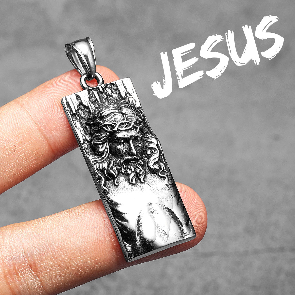 Jesus | 316L No Fade Stainless Steel Jesus Pressed Down Street Style Pendant