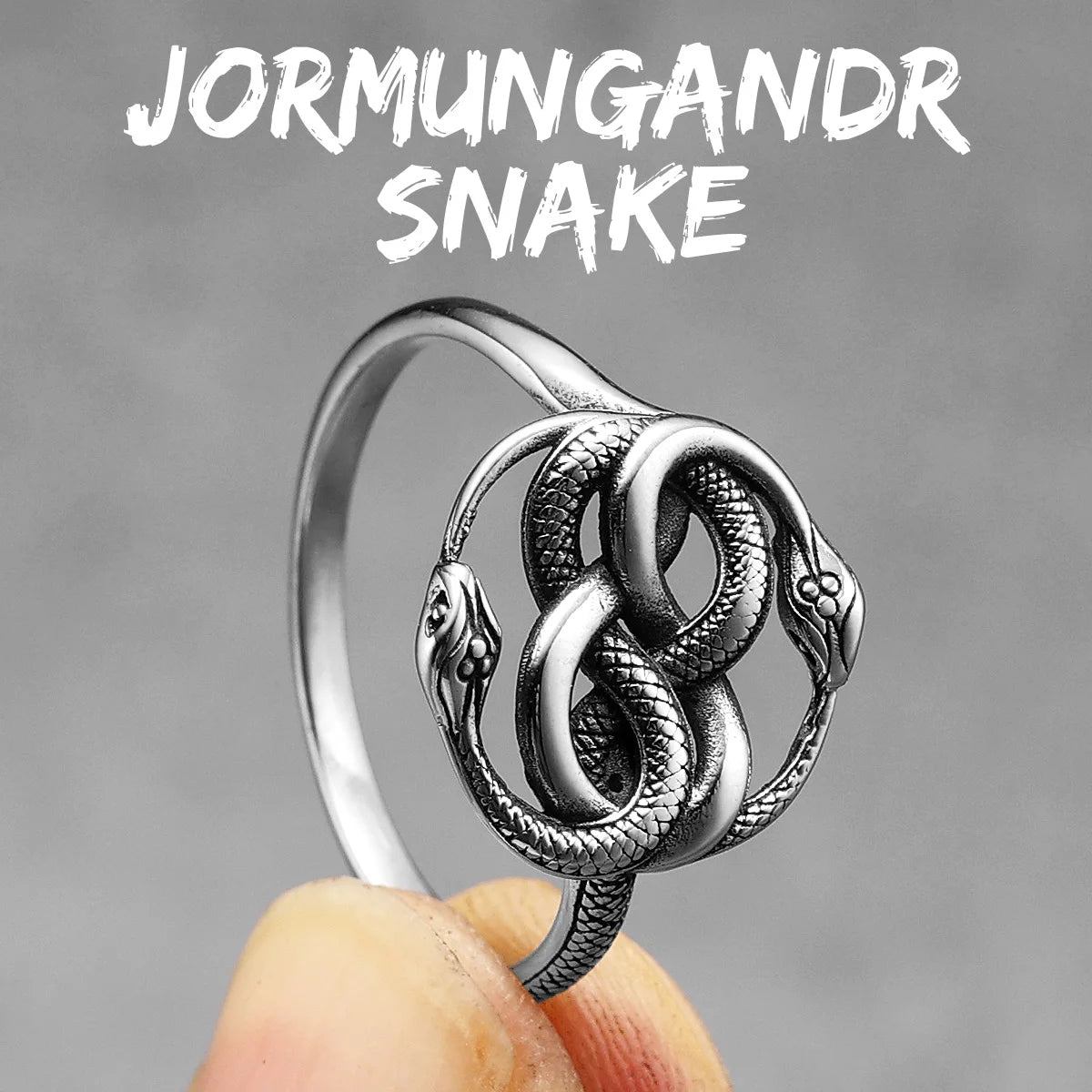 Jormungandr | 316L No Fade Stainless Steel Mythical Snake Midgard Serpent Ring