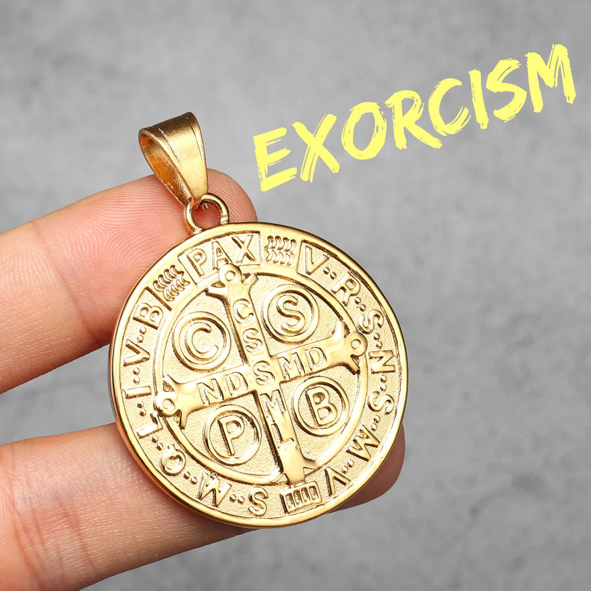 St.Benedict | 316L No Fade Stainless Steel Exorcism Powerful Spiritual Amulet Pendant