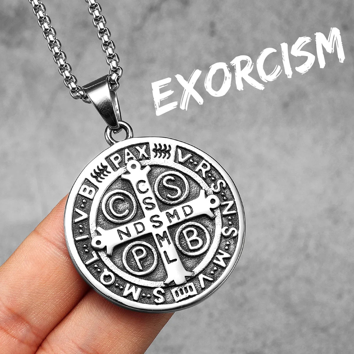 St.Benedict | 316L No Fade Stainless Steel Exorcism Powerful Spiritual Amulet Pendant