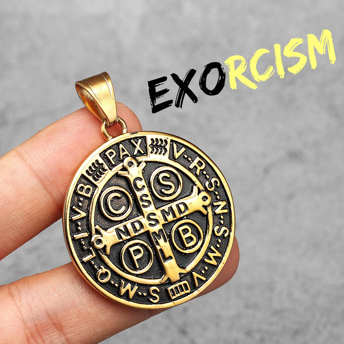 St.Benedict | 316L No Fade Stainless Steel Exorcism Powerful Spiritual Amulet Pendant