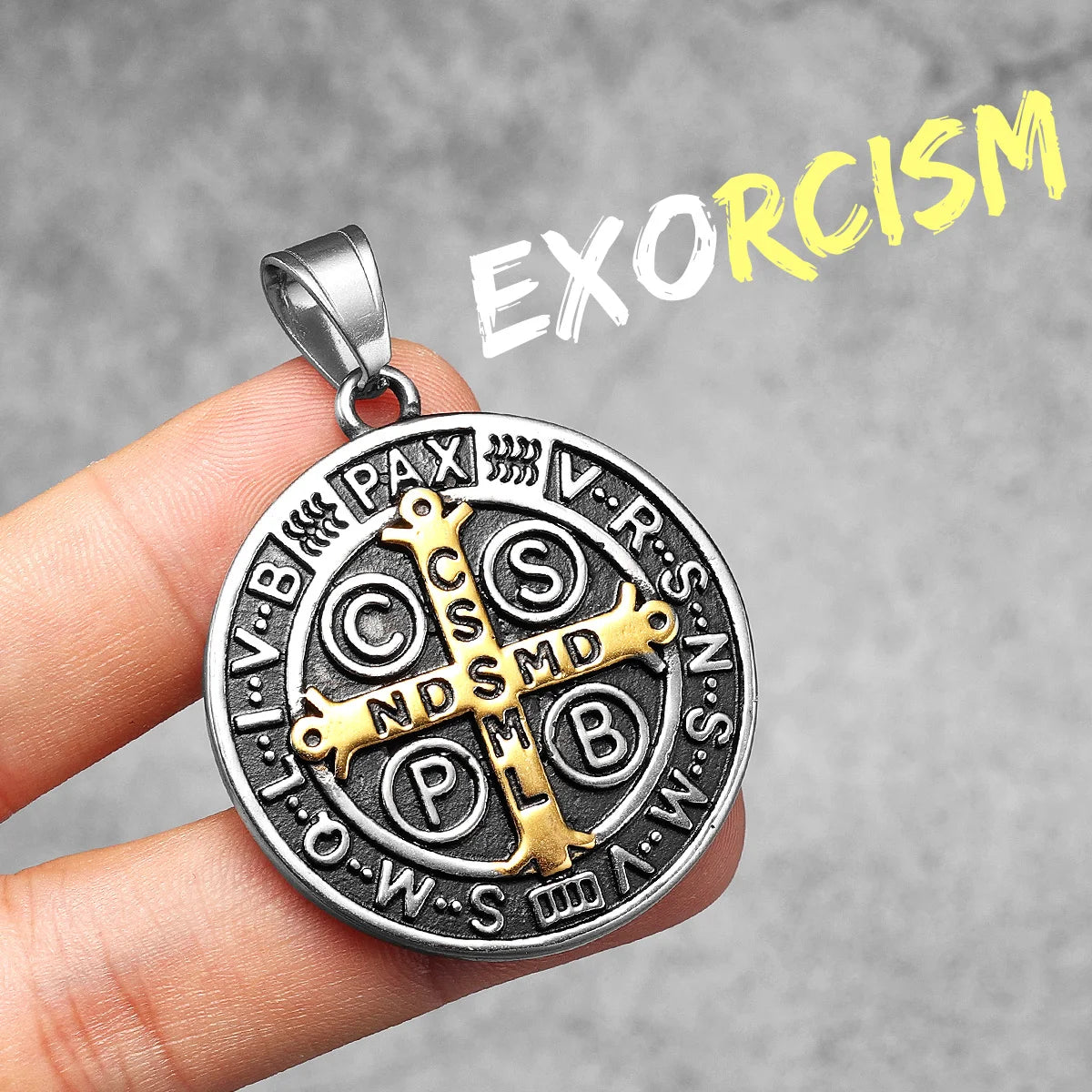 St.Benedict | 316L No Fade Stainless Steel Exorcism Powerful Spiritual Amulet Pendant