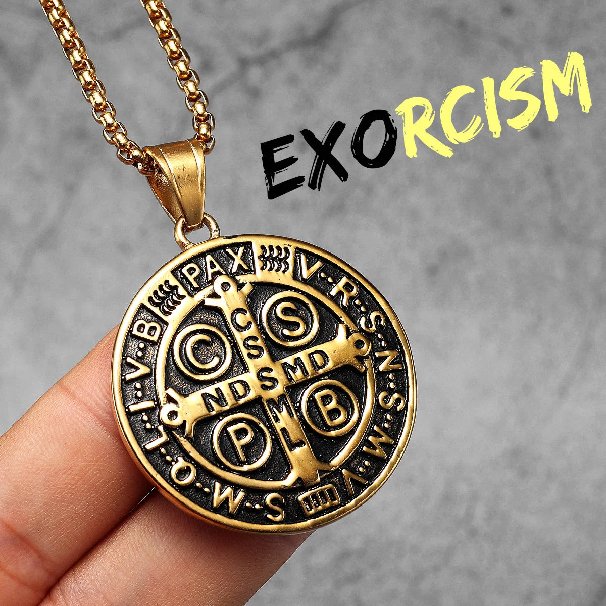 St.Benedict | 316L No Fade Stainless Steel Exorcism Powerful Spiritual Amulet Pendant