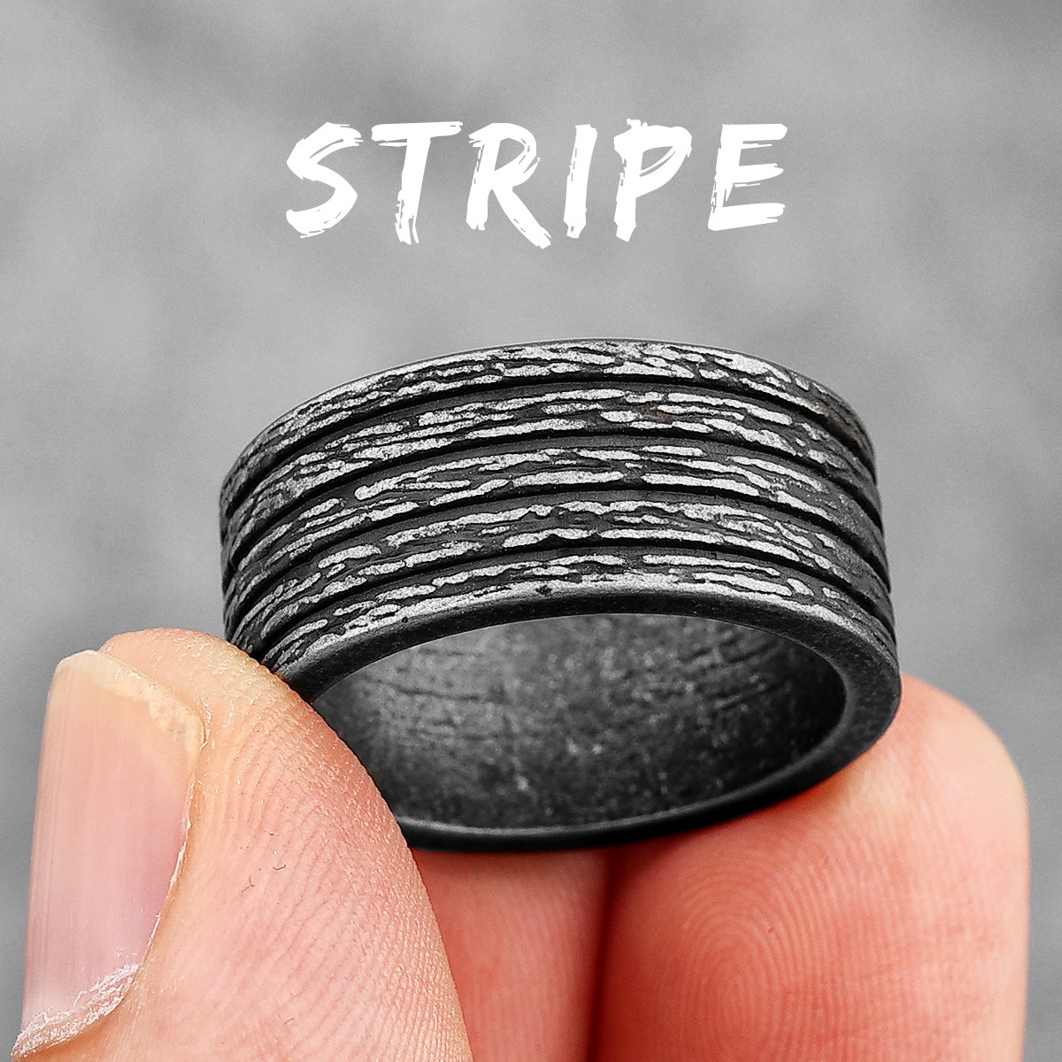 Vintage Black | 316L Stainless Steel Intricate Style Unique Men's Street Wear Rings