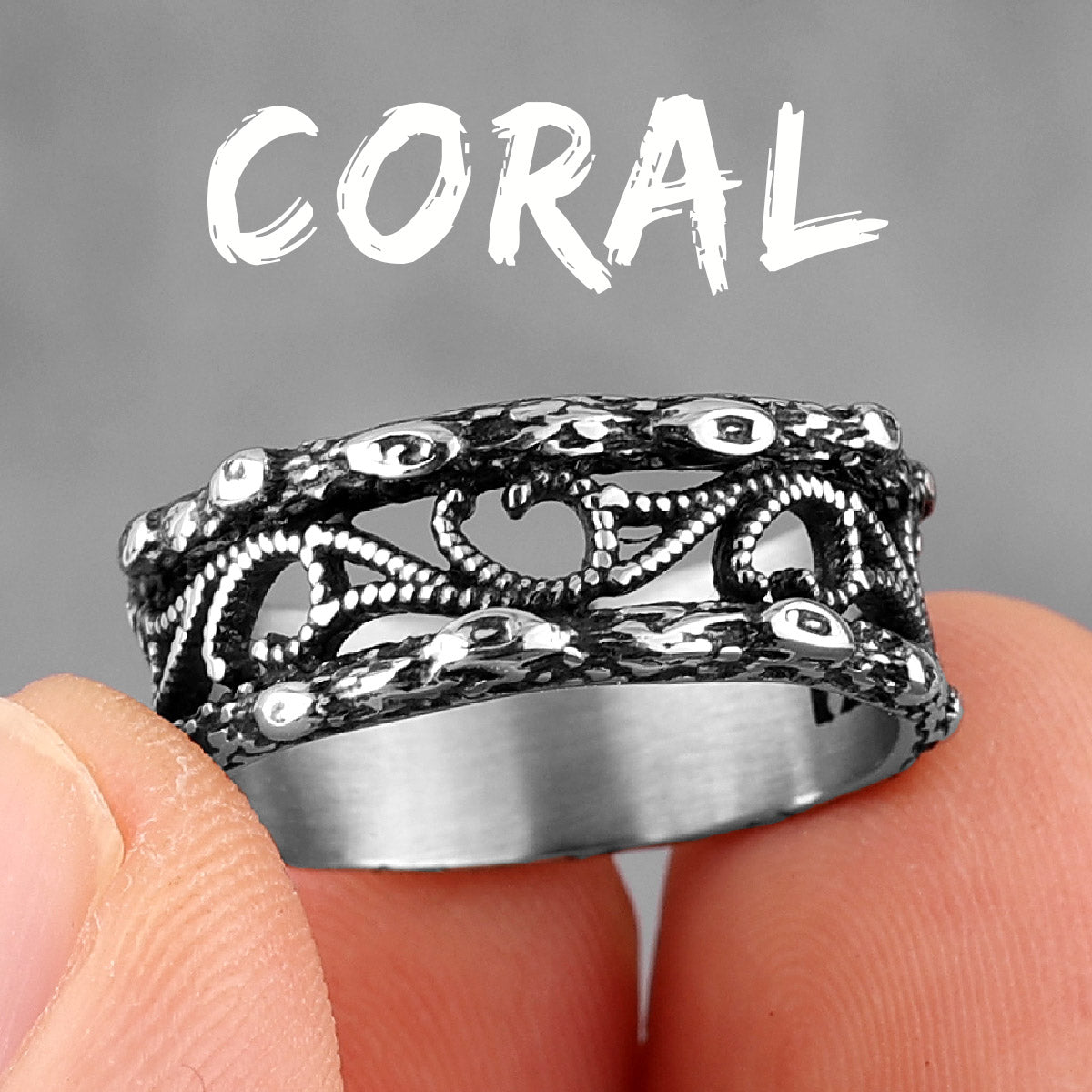 The Coral | 316L Stainless Steel Lucky Olive Branch Unique Personality Rings