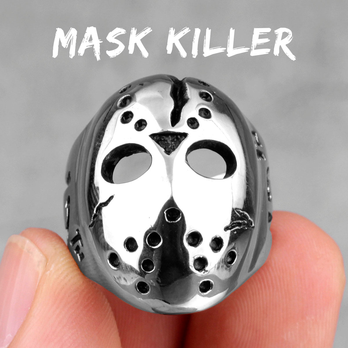 Jason Mask | 316L No Fade Stainless Steel Friday the 13th Mask Ring
