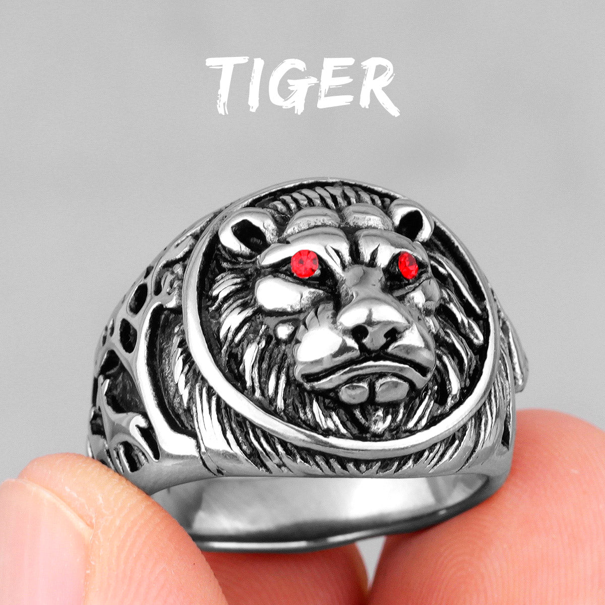 The Tiger's Eye | 14k Gold Black Over Solid Stainless Steel Tiger Street Wear Rings