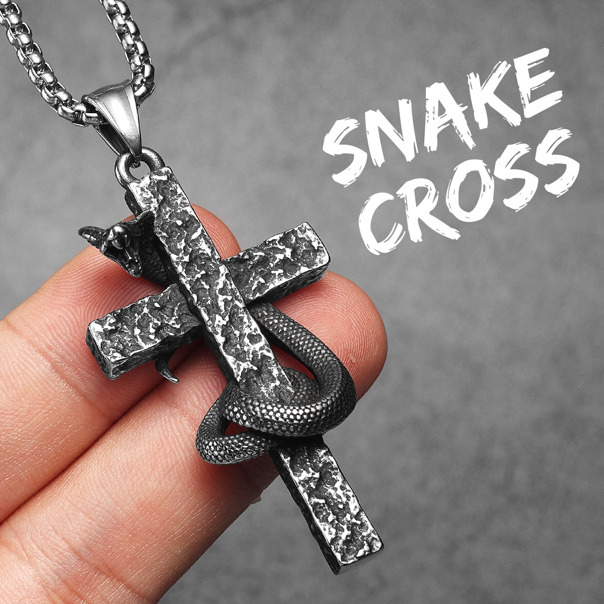 Cobra Cross | Solid Stainless Steel Good VS Evil Street Wear Pendant Chain Necklace