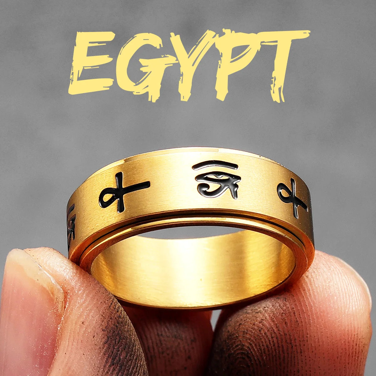 Egypt Eye of Horus | 316L No Fade Stainless Steel Ancient African Men Rings