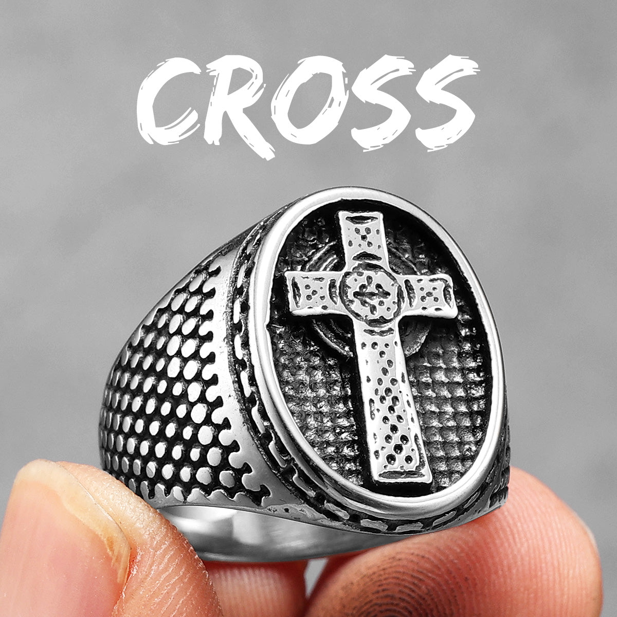 Crusader Cross Collection | 316L No Fade Stainless Steel Jerusalem Cross Spiritual Rings