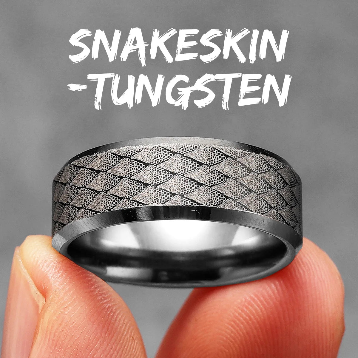 Snakeskin | Men's Luxury Silver Blue Black Tungsten Steel Street Wear Rings
