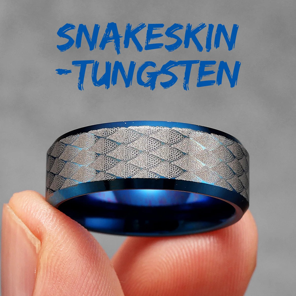 Snakeskin | Men's Luxury Silver Blue Black Tungsten Steel Street Wear Rings