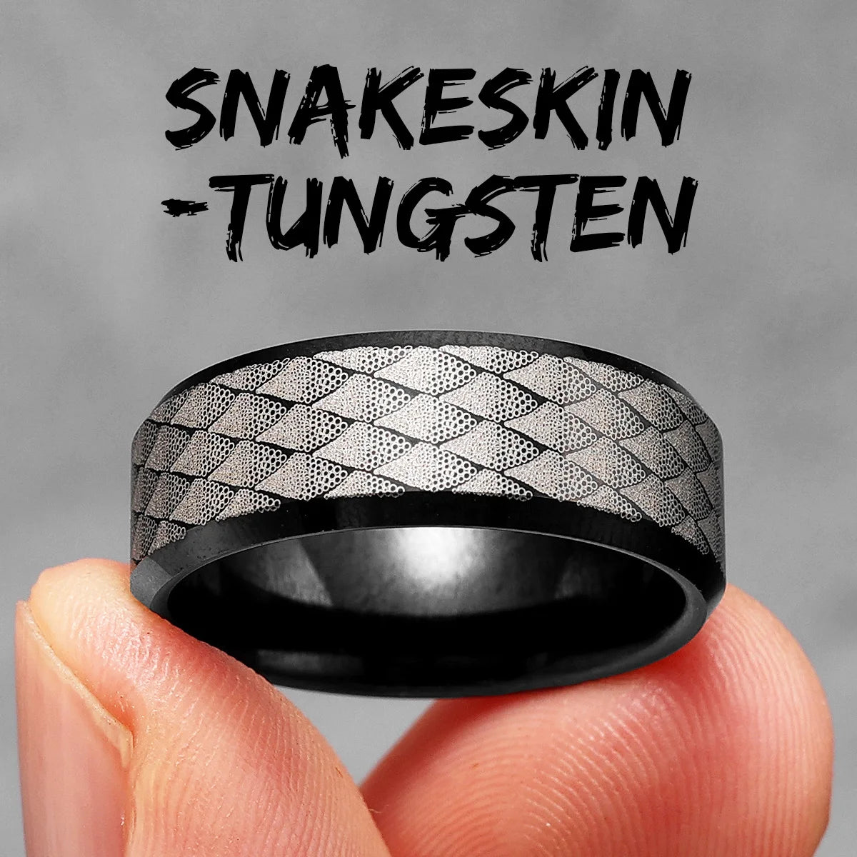 Snakeskin | Men's Luxury Silver Blue Black Tungsten Steel Street Wear Rings