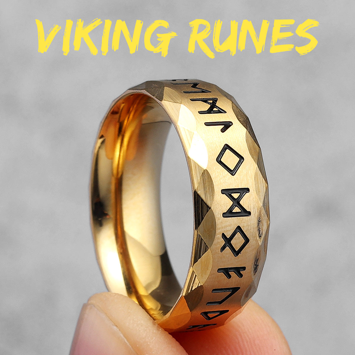 Vintage Nordic Letters | 316L Stainless Steel Vikings Runes Writings Street Style Rings