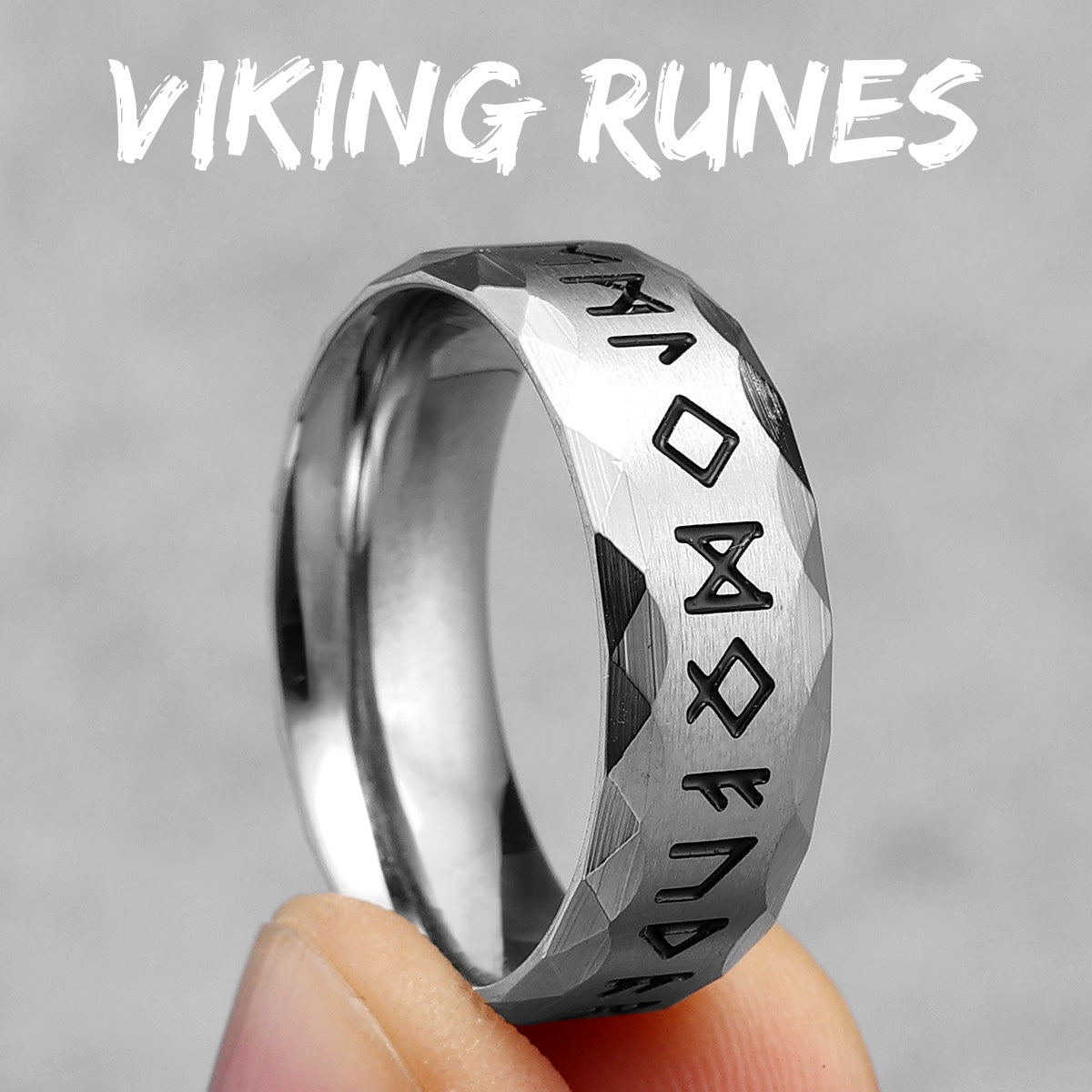 Vintage Nordic Letters | 316L Stainless Steel Vikings Runes Writings Street Style Rings