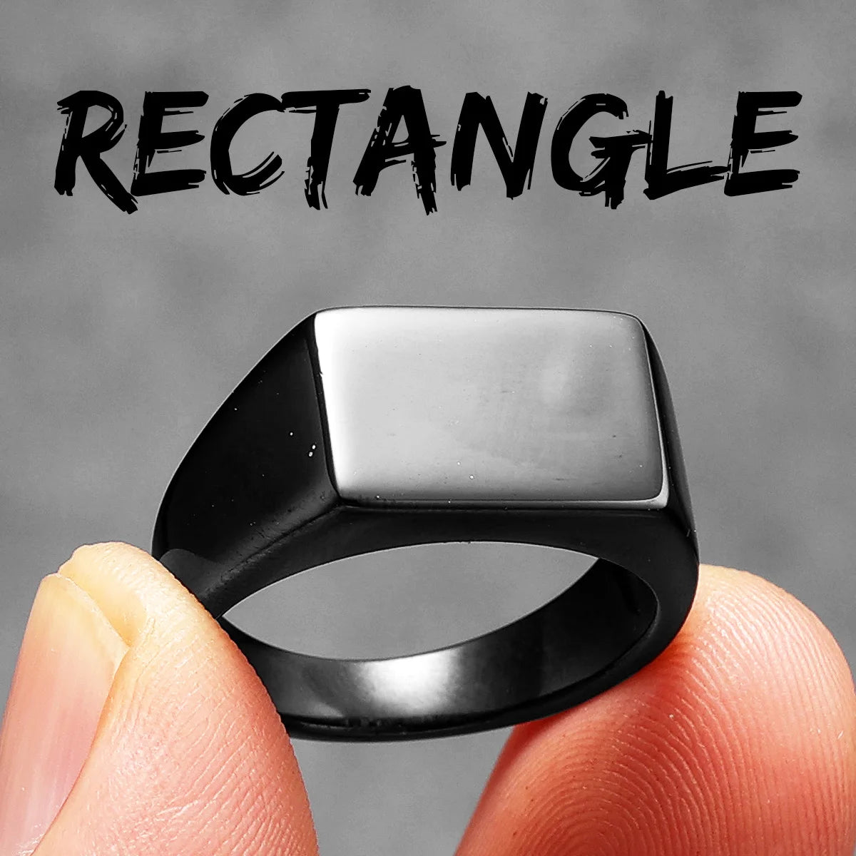 Minimalist Rectangle | 316L No Fade Stainless Steel Classic Man Street Wear Ring