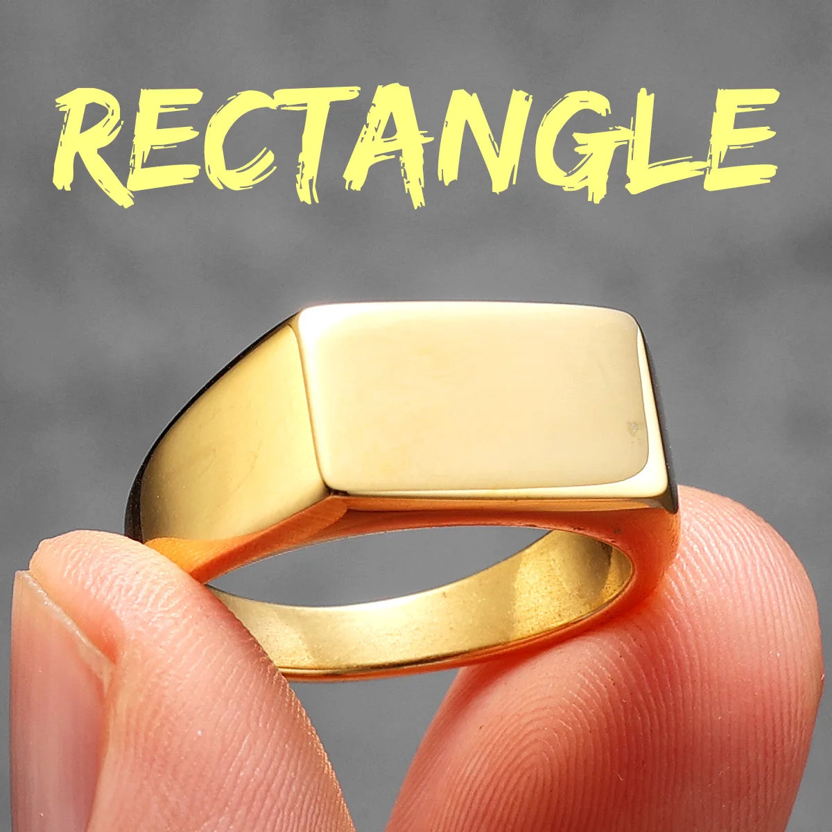 Minimalist Rectangle | 316L No Fade Stainless Steel Classic Man Street Wear Ring