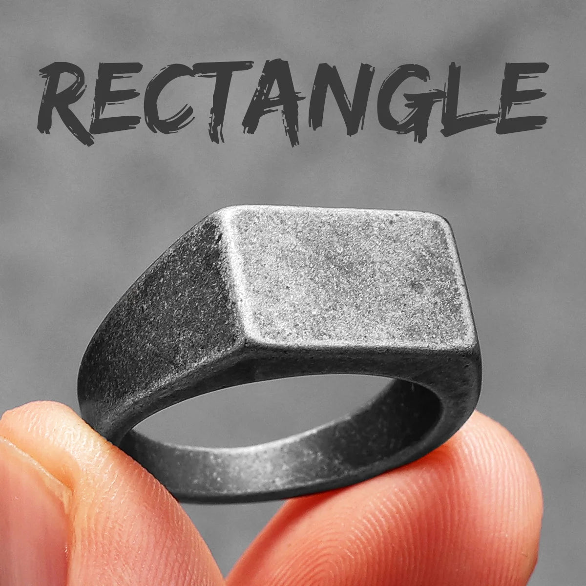 Minimalist Rectangle | 316L No Fade Stainless Steel Classic Man Street Wear Ring