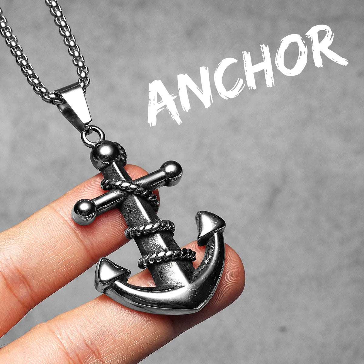 Anchor | 316L No Fade Stainless Steel Rope Anchor Nautical Street Style Pendant